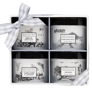 Beekman goat milk hand cream gift box/4: Vanilla/Ylang..Tuberose/PGM/Arcadia-NIB